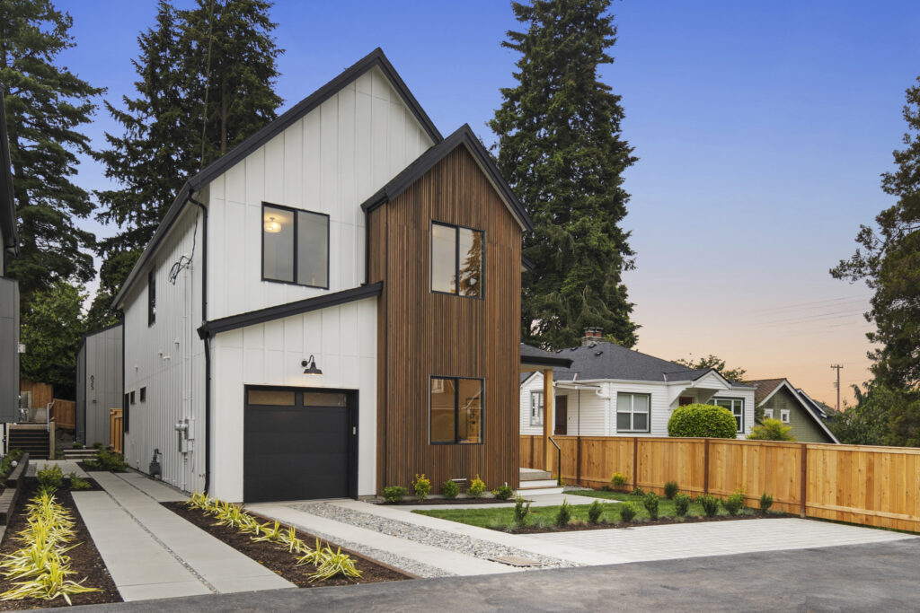 ML Seattle Primary Home Board and batten exterior with custom vertical cedar detail